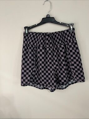 Black and Lavender Checkered Shorts